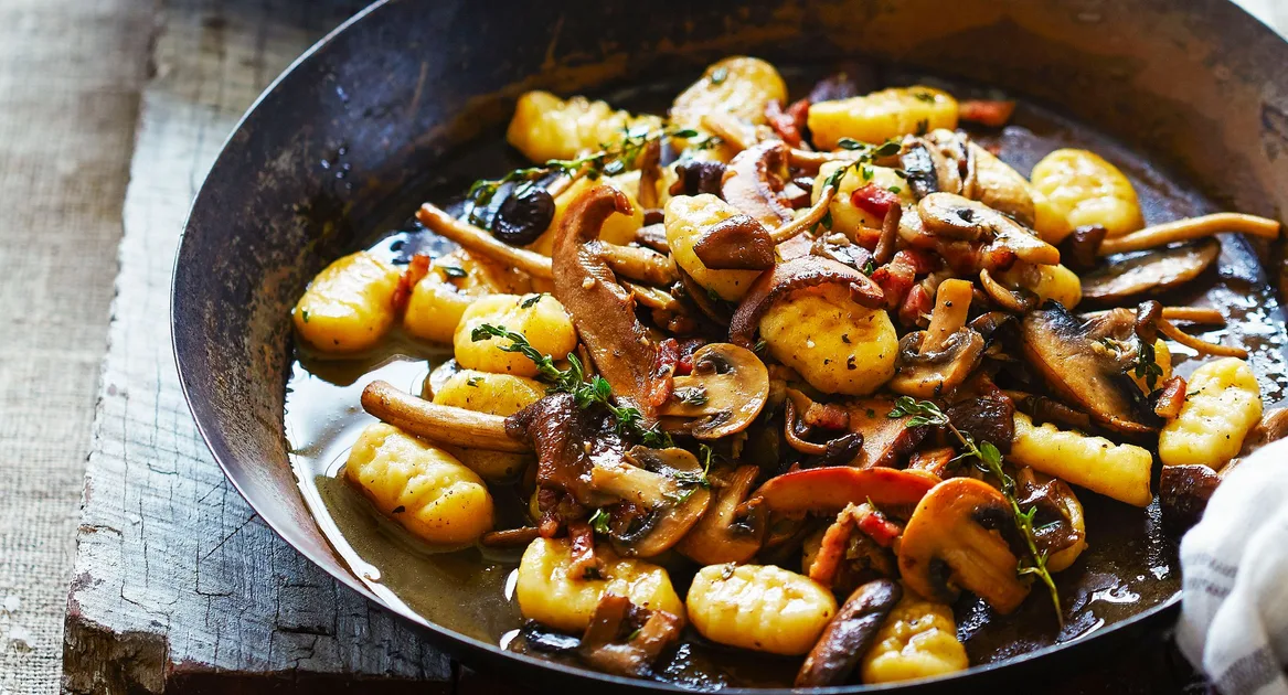 Potato gnocchi with wild mushrooms in white wine Recipe | Home Beautiful