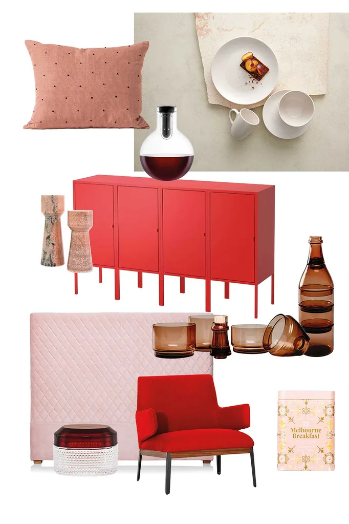 A match made in design heaven, we love pink and red together | Home Beautiful Magazine Australia