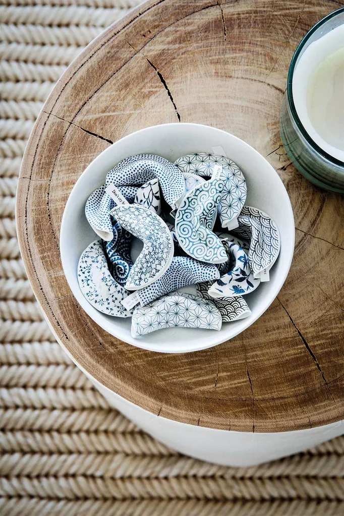 Blue and white decorating