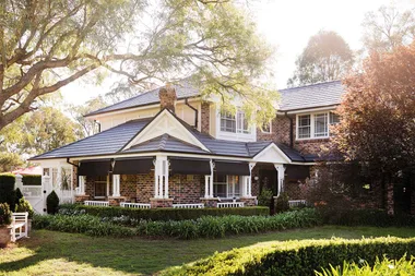 Outdoor transformation: a tired brick home is now a Hamptons dream