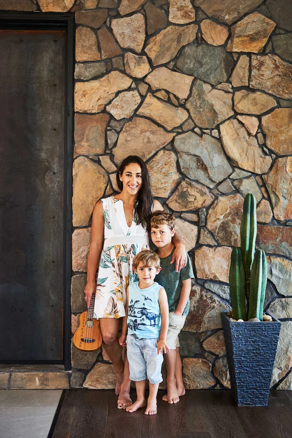Lydia Lassila and her family in their Victorian home