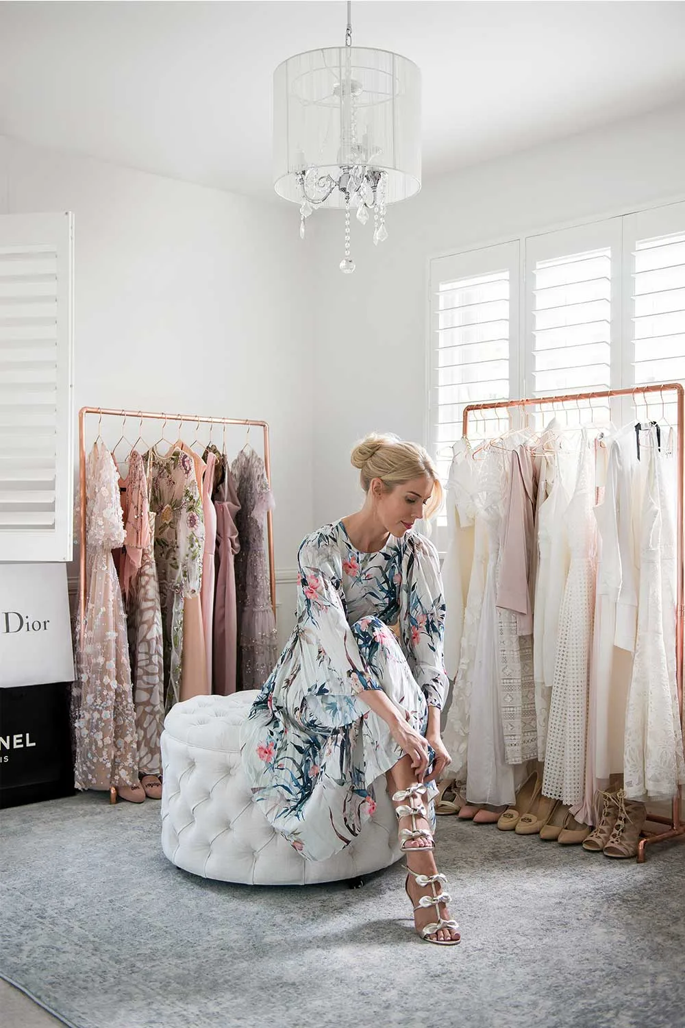 Kerrie Hess seated in her stunning dressing room in Queensland, Australia