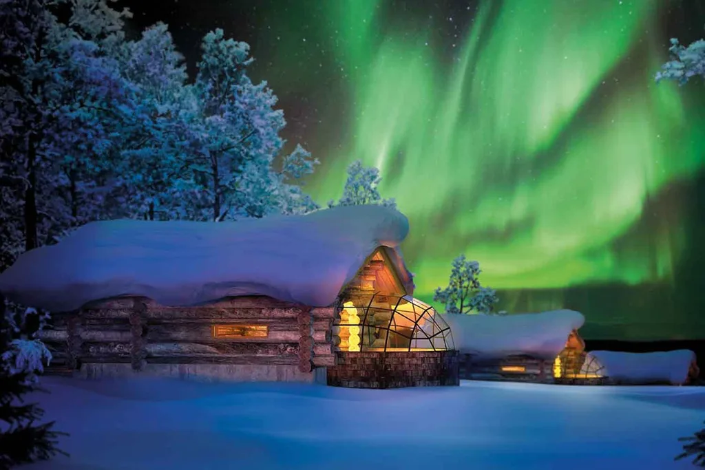 Watch the Northern Lights in bed from a glass igloo