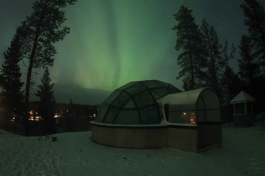 With the number of visitors flocking to the Arctic Circle continuing to rise, the tourism industry is booming and this family run resort offers a range of accommodation options, from age-old traditional timber houses, through log cabins to igloos actually made of snow. If you’re planning your trip to visit during the Northern Lights season however (around 24th August – end of April), the glass igloos must surely be the pick of the bunch? Two-person igloos include a toilet and can take an extra bed, whilst four-person igloos have a toilet and shower inside.