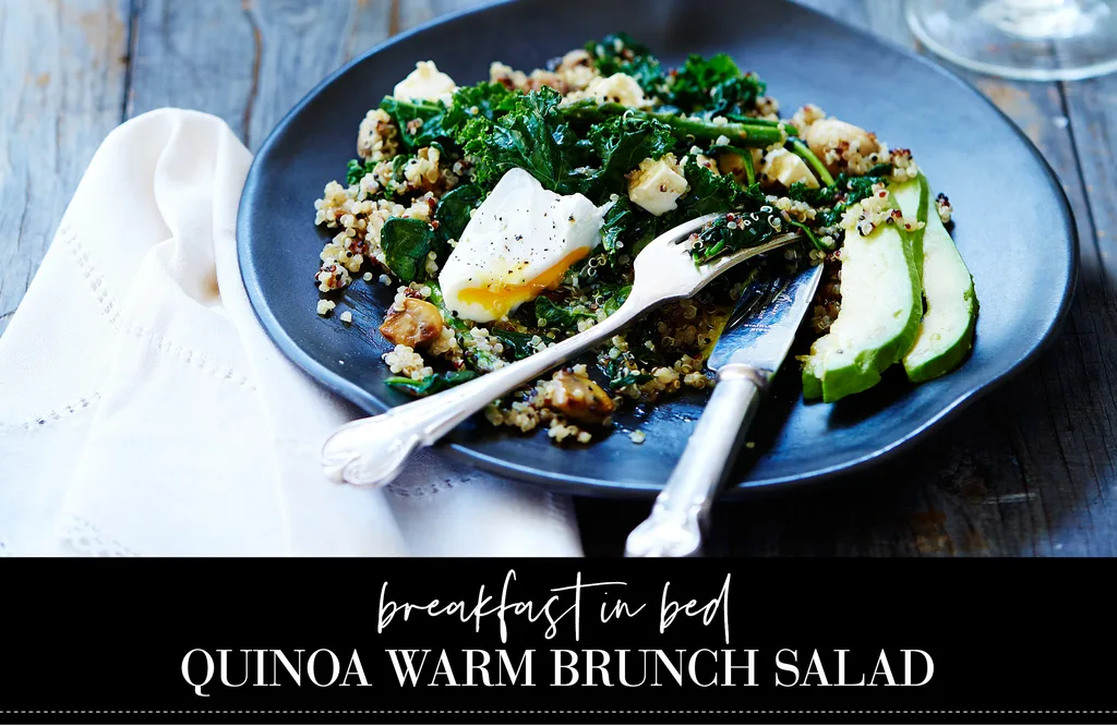 Breakfast in bed: Quinoa warm brunch salad