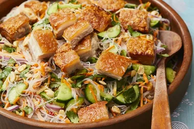 Crispy Pork Belly Noodle Salad