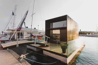 Check out this tiny modern house… on water!