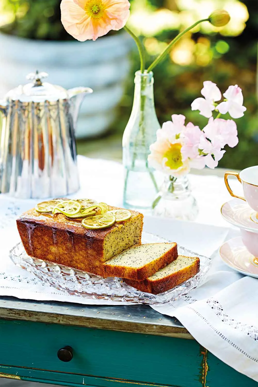 Honey lime poppyseed cake