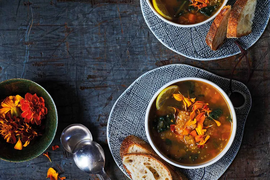 Quinoa and vegetable winter soup recipe Recipe | Home Beautiful