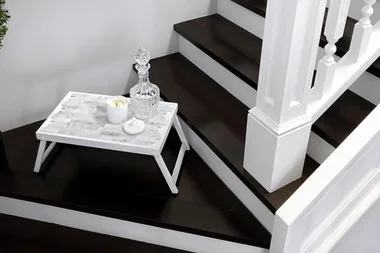 A $15 Kmart folding tray gets a designer-style Hamptons look