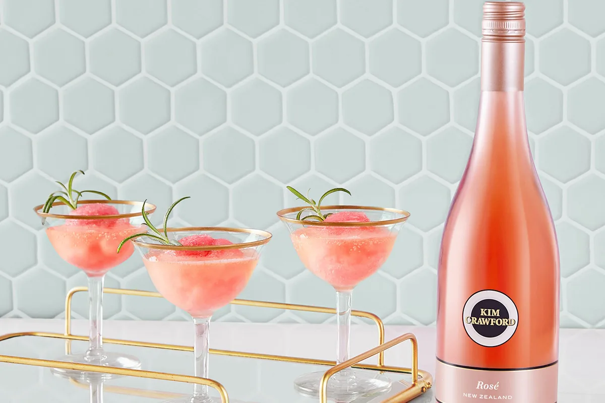Rosé sorbet mimosa