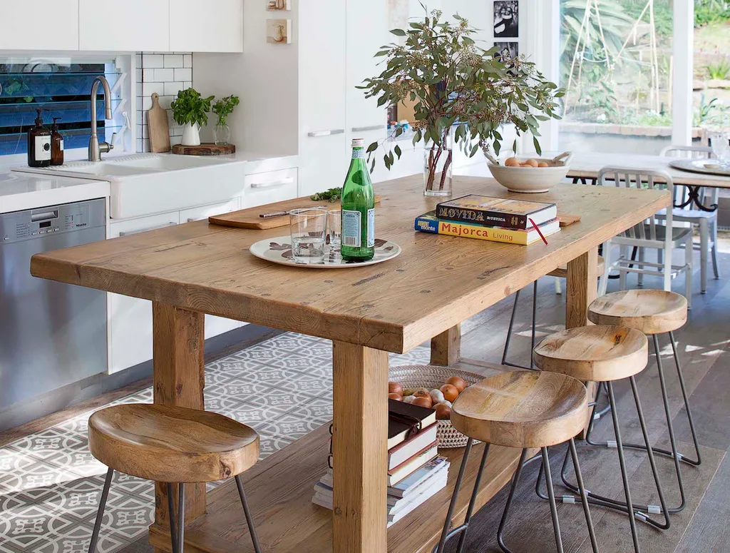 An island is a great way to achieve extra bench and storage space