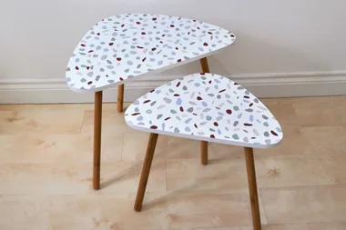 Create a terrazzo table with this clever hack
