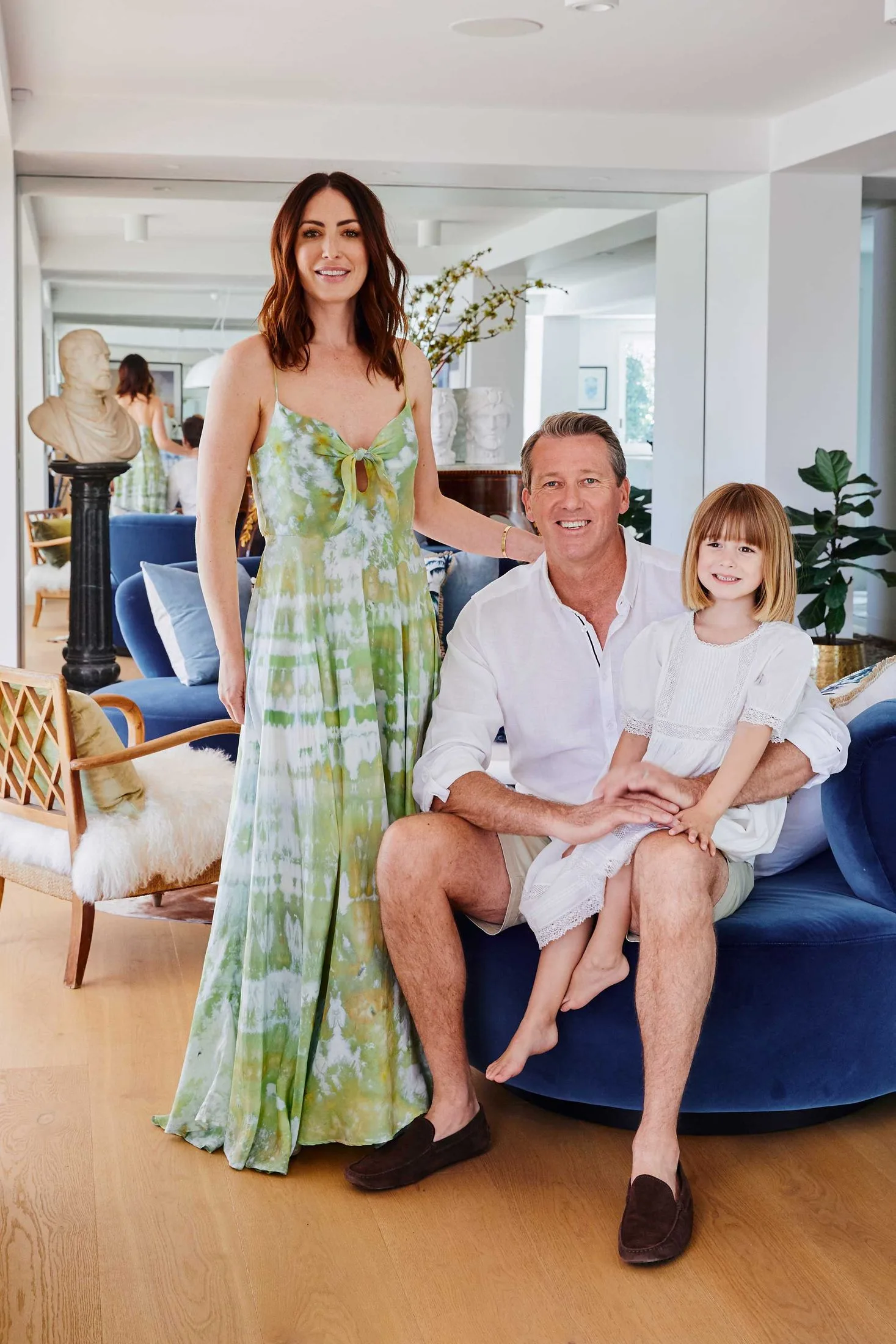 Former Australian cricketer Glenn McGrath with his wife Sara Leondari McGrath and daughter Madison