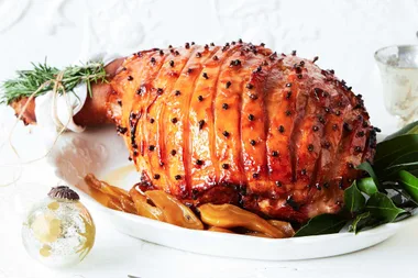 Pear, Cinnamon & Clove Caramel Glazed Ham recipe