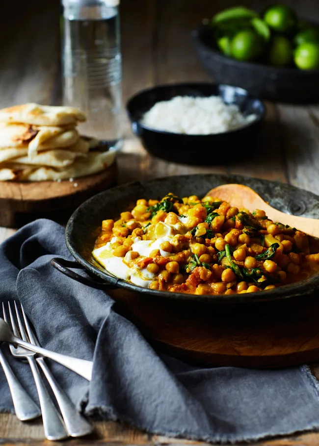 Turmeric potato and chickpea curry