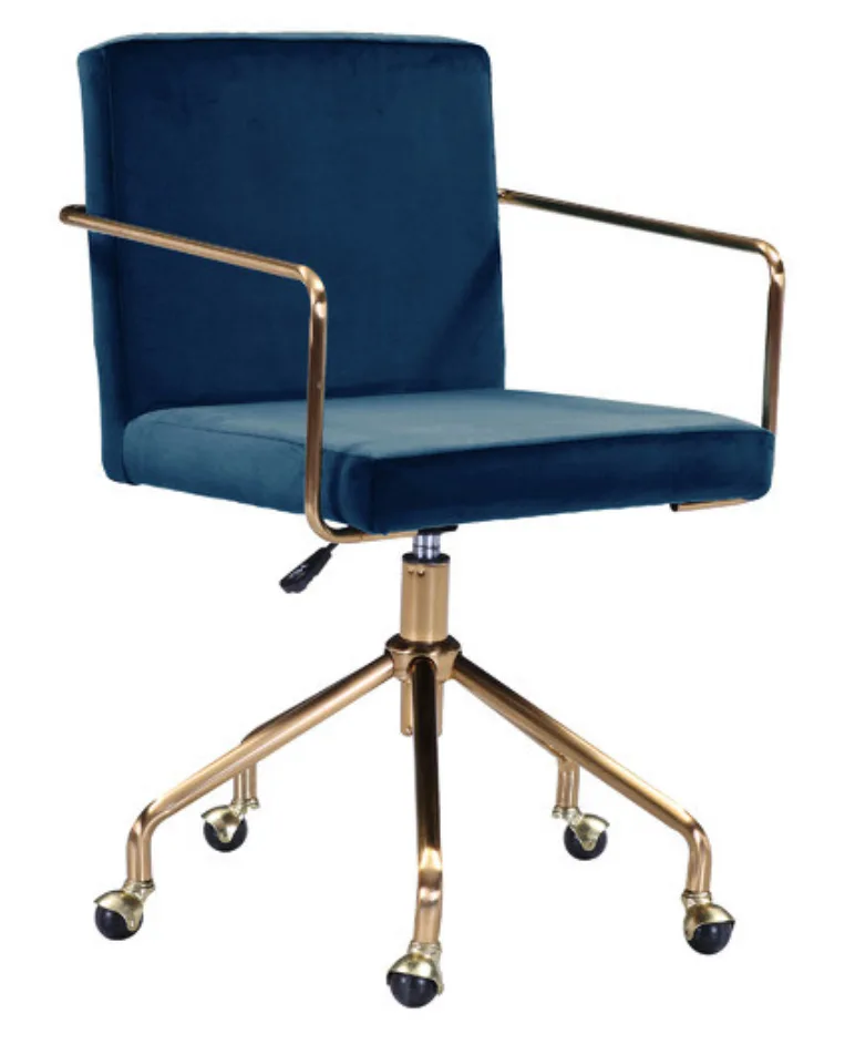 Camden blue velvet office chair