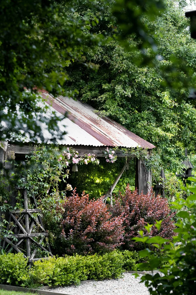 stone cottage garden timber shack