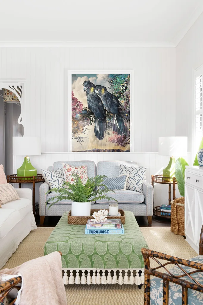 colourful brisbane workers cottage living room