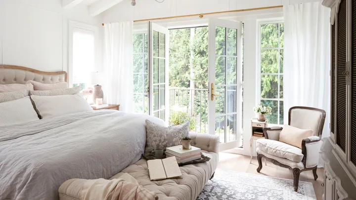 main-bedroom-french-doors-timber-vaulted-ceiling