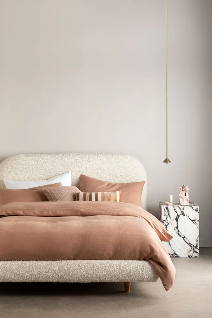 Bonnie boucle bed in ivory Heatherly Design