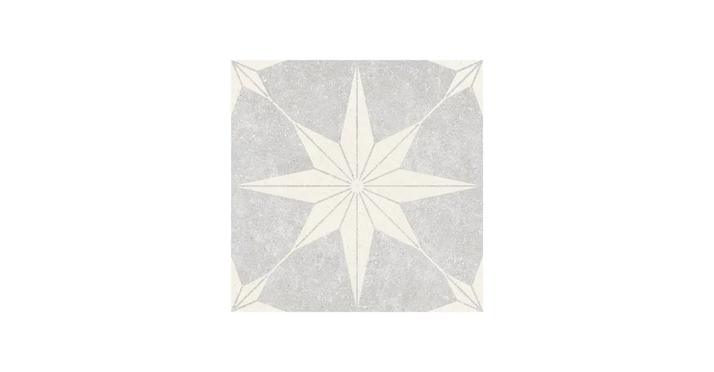 Florence Stone Star tile in Grey (30cm x 30cm), $64.96/sqm, Beaumont Tiles.