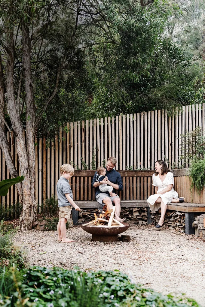 bushland sustainable home firepit