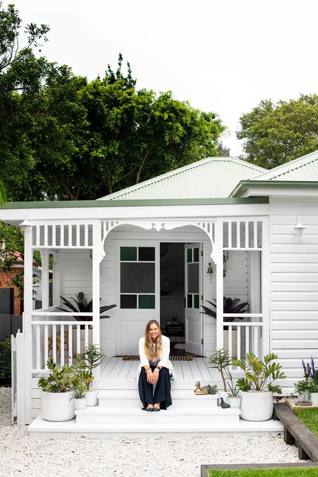 white cottage exterior