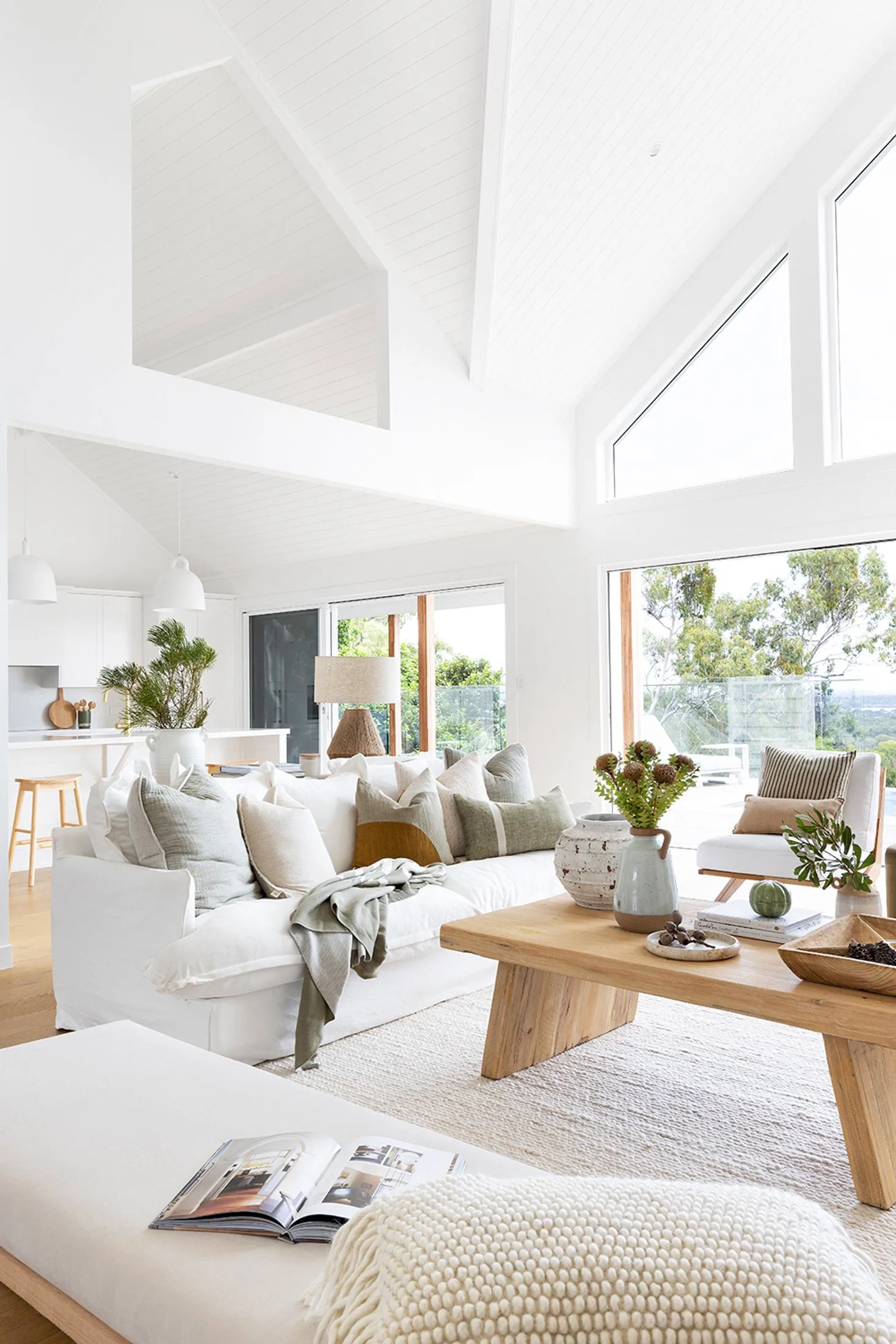 Coastal style living room with textured accents
