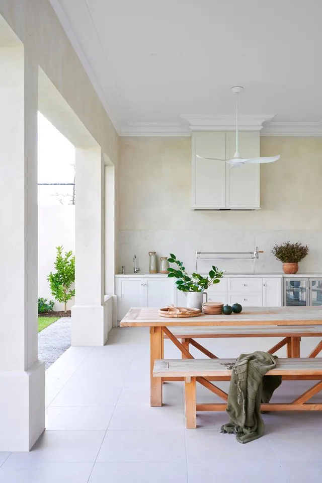 Outdoor kitchen and dining area