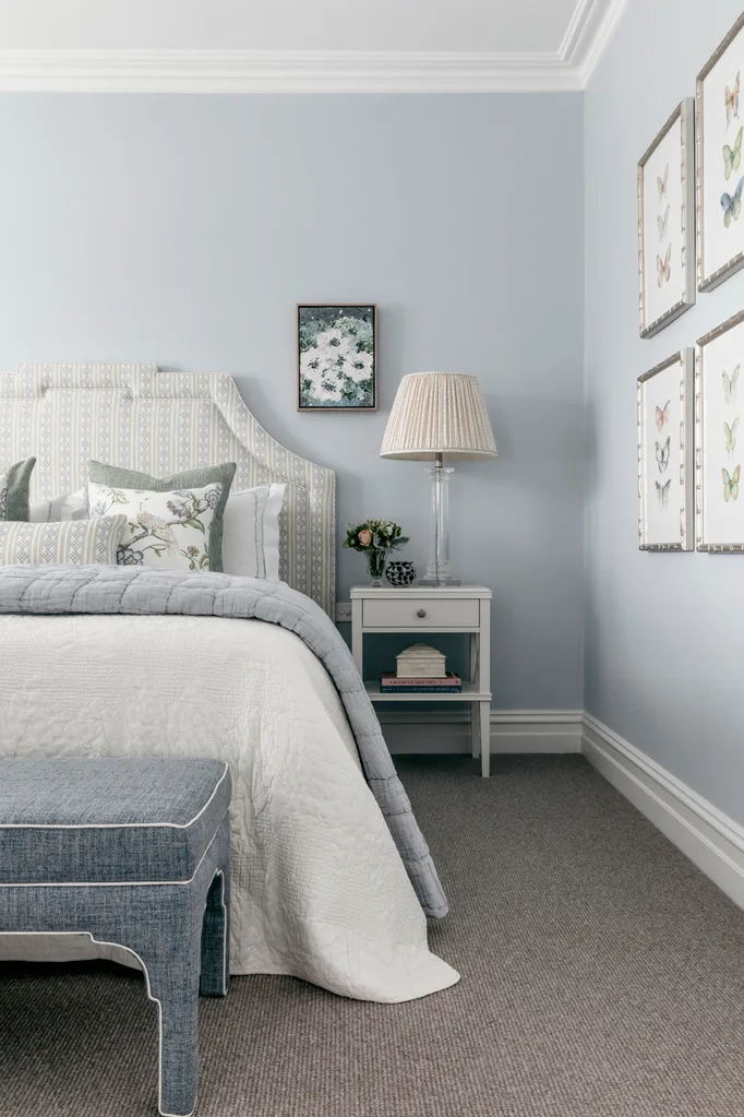 Hamptons style pale blue bedroom