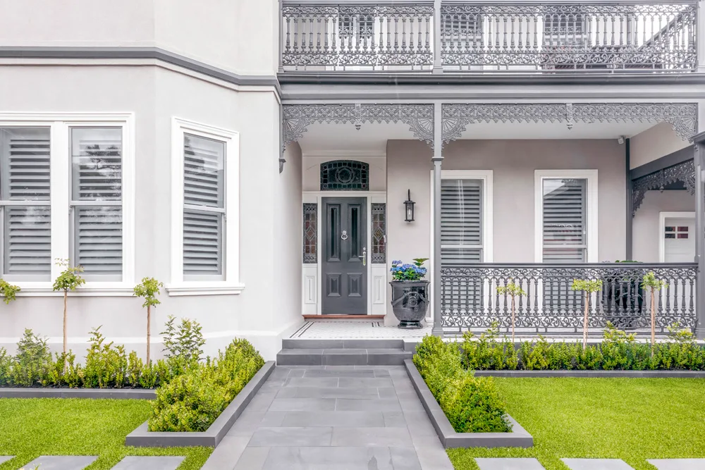 Hamptons style Victorian-inspired home exterior