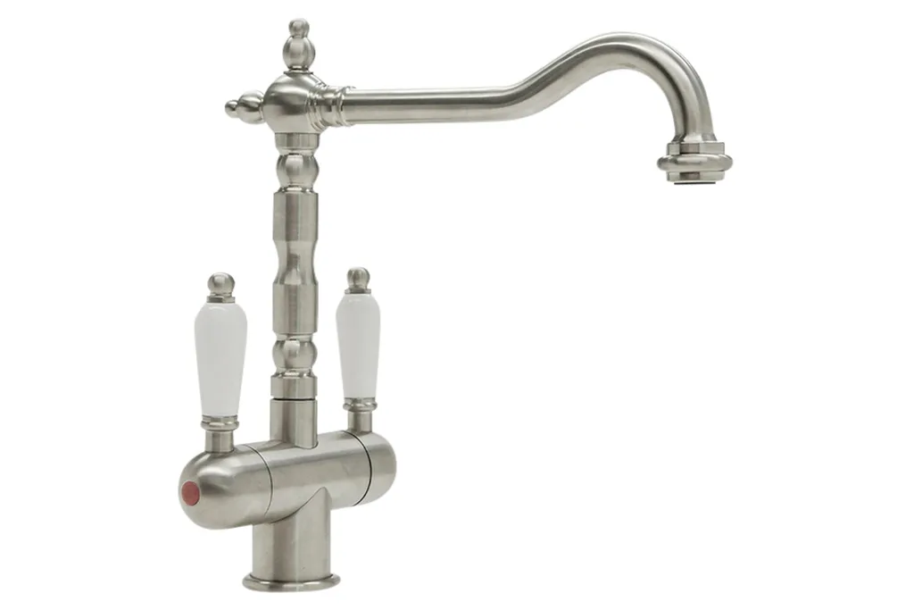 Turner Hastings ‘Francès’ twin mixer tap in Brushed Nickel, $926, Winning Appliances