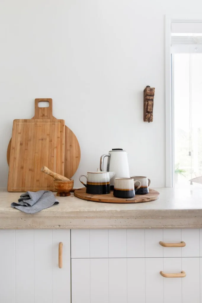 Kitchen with drawers in foreground