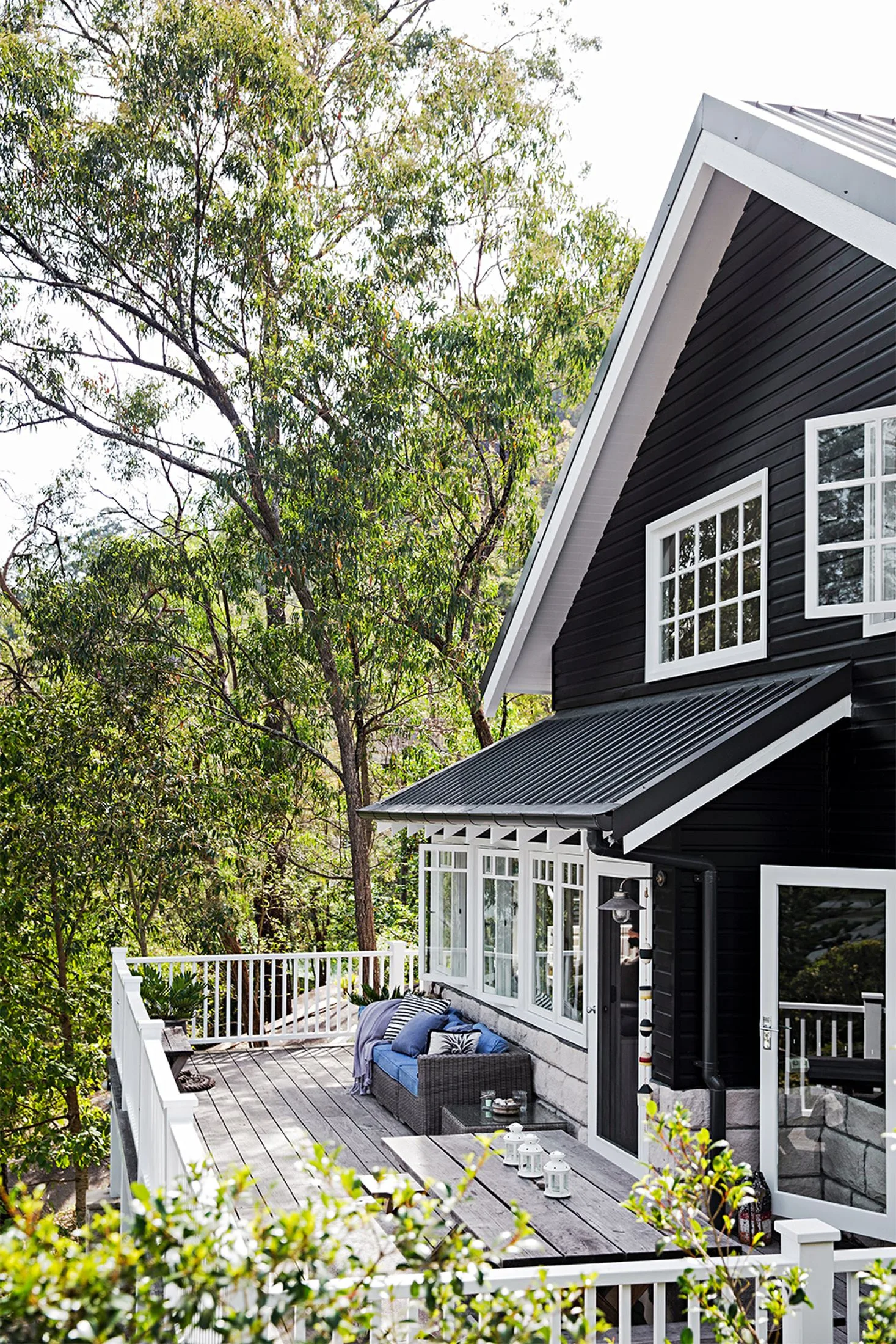 Tara Dennis home black exterior deck