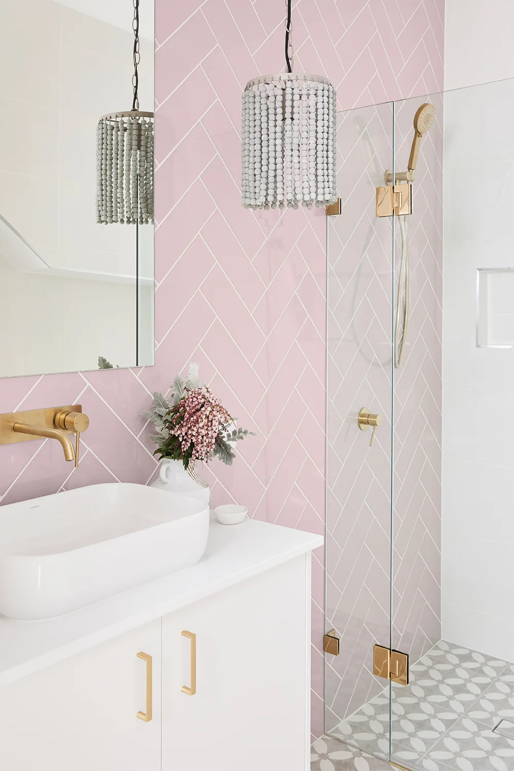 Pink powder room