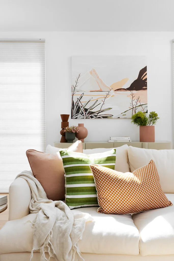 Contemporary living room with natural light