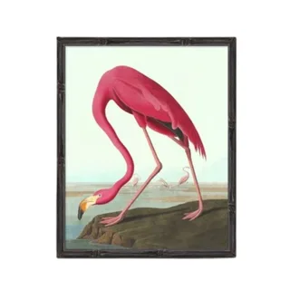 Vintage pink flamingo art print