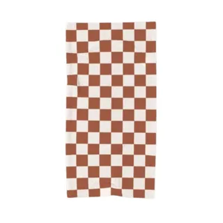 Checked hand & bath towel in Rust