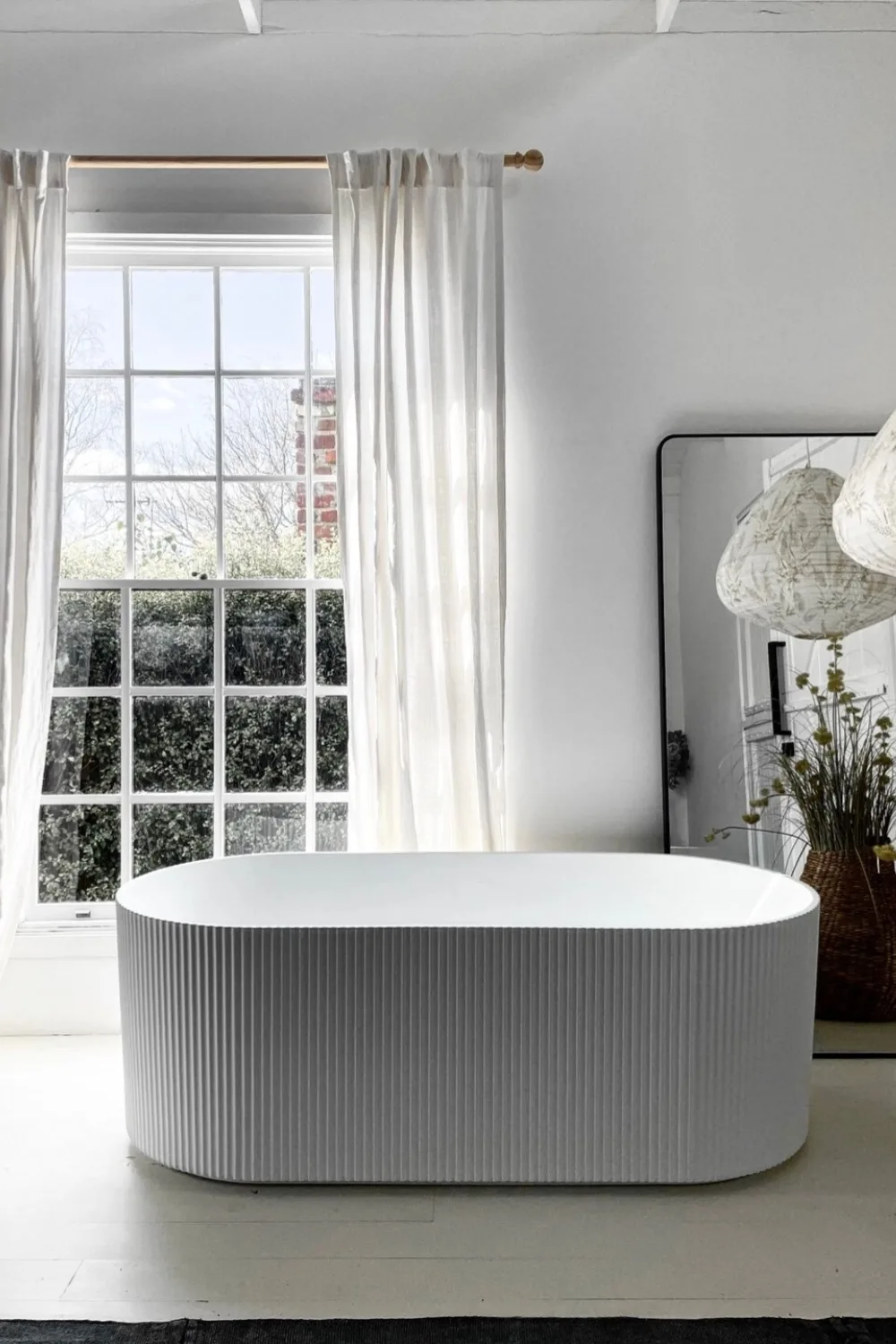 All white bathroom designed by Lynda Gardener