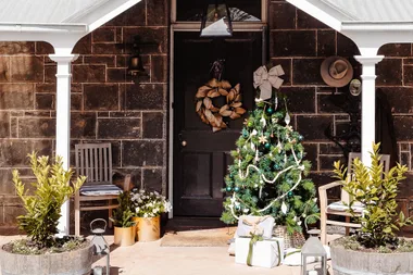 A revived farmhouse hosts a charming country Christmas