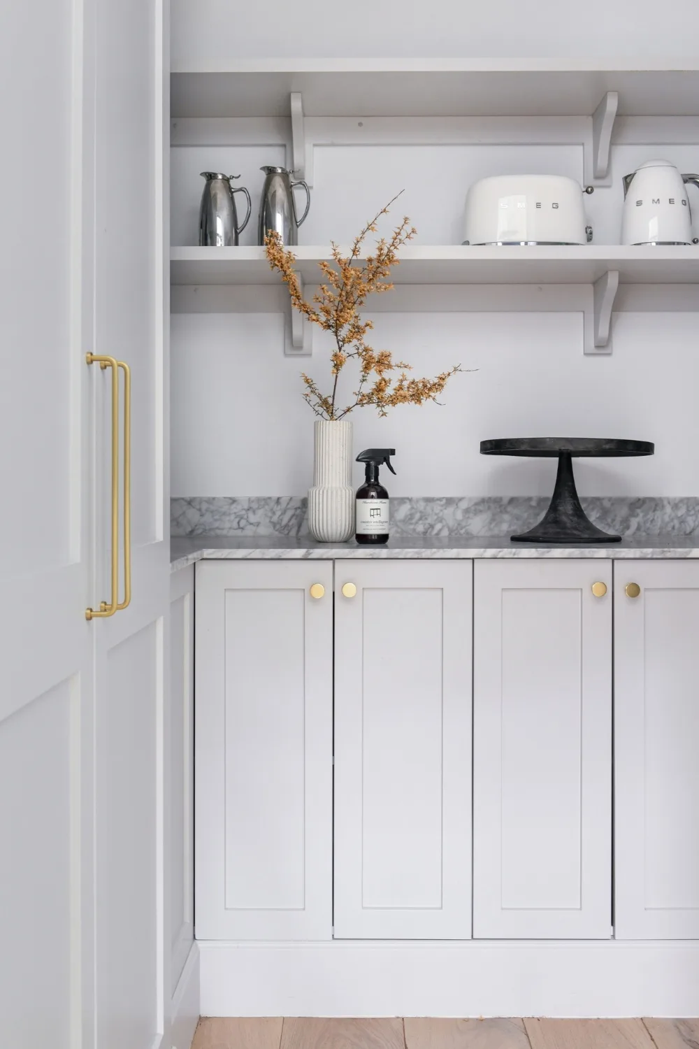 Butler's pantry with shaker style cabinets