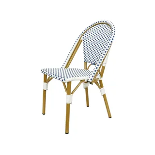 Cafe set of 2 outdoor faux wicker dining chairs