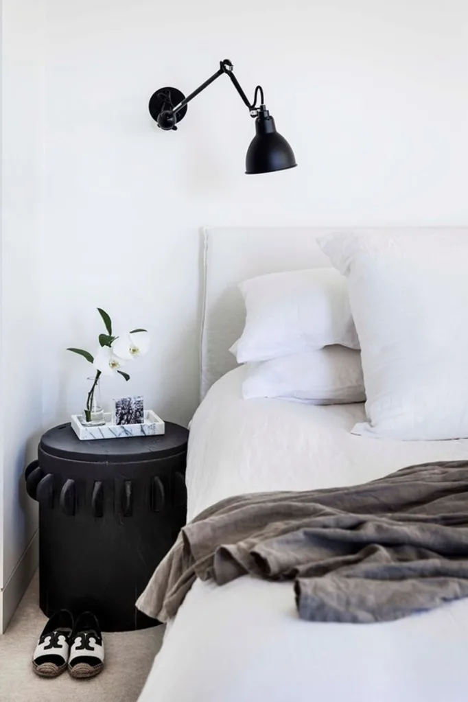 Bedroom with white bed linen