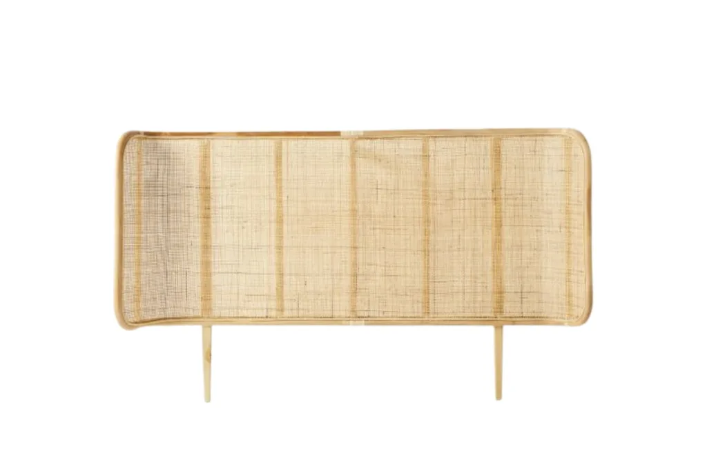 Yamba rattan bedhead with curved sides