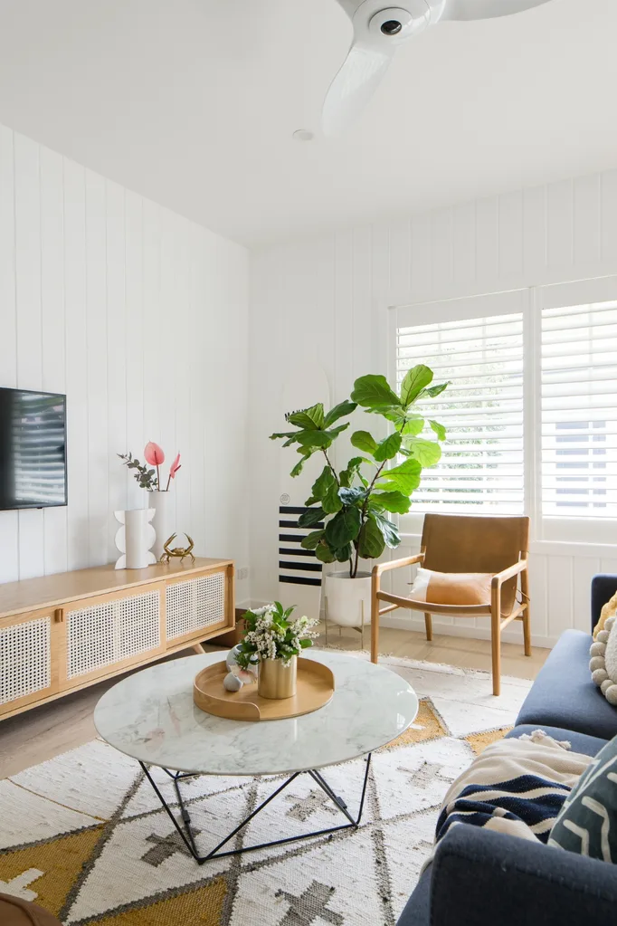 Living room with a fiddle leaf fig in the corner killing fiddle leaf fig