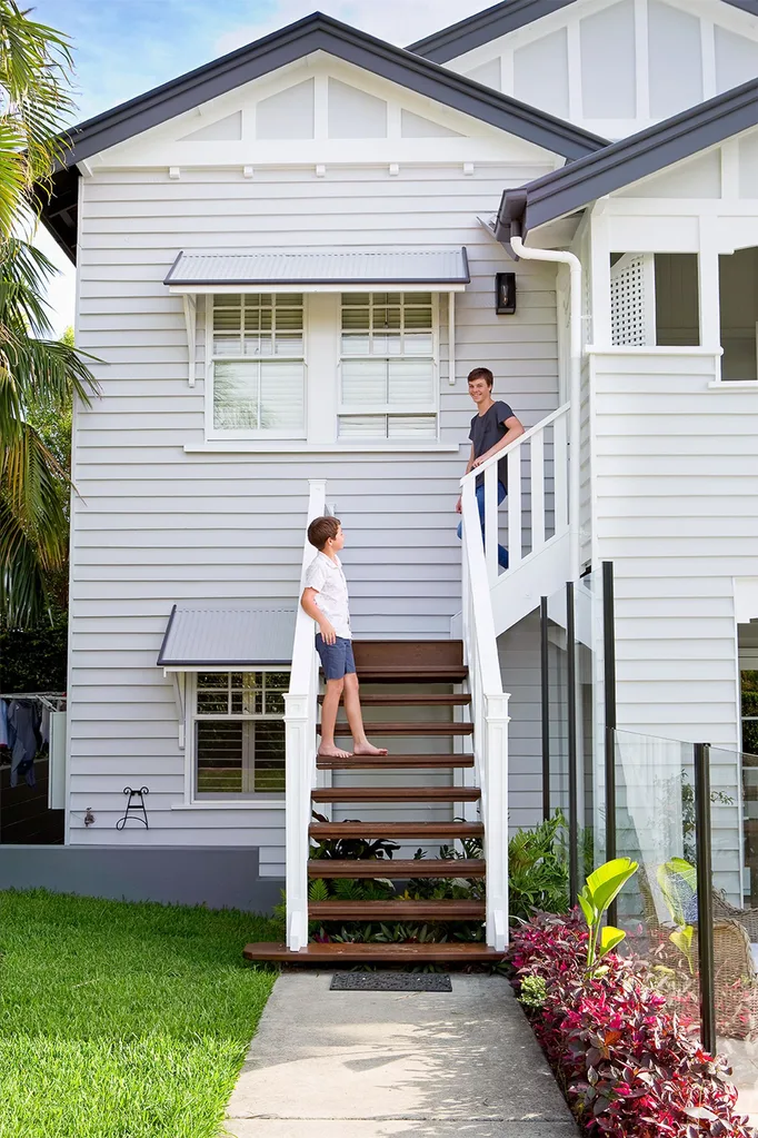 Renovated Queenslander rear exterior staircase