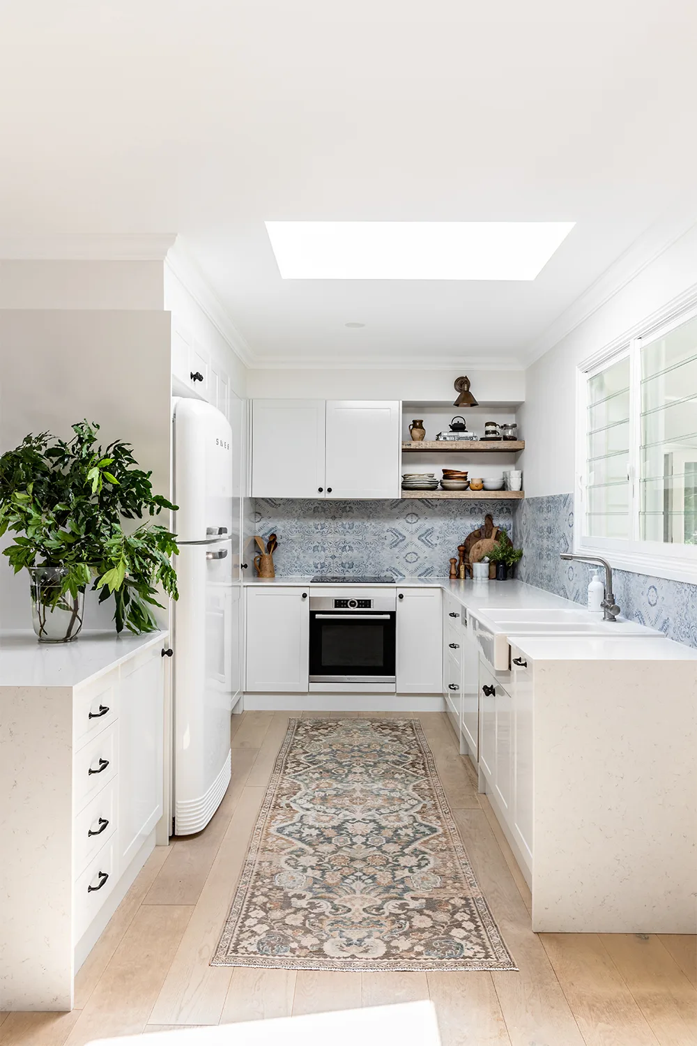 white-kitchen-skylight-floor-rug