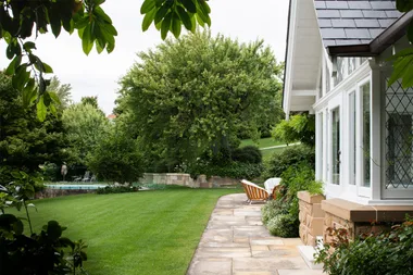 An elegant garden fit for a century old home