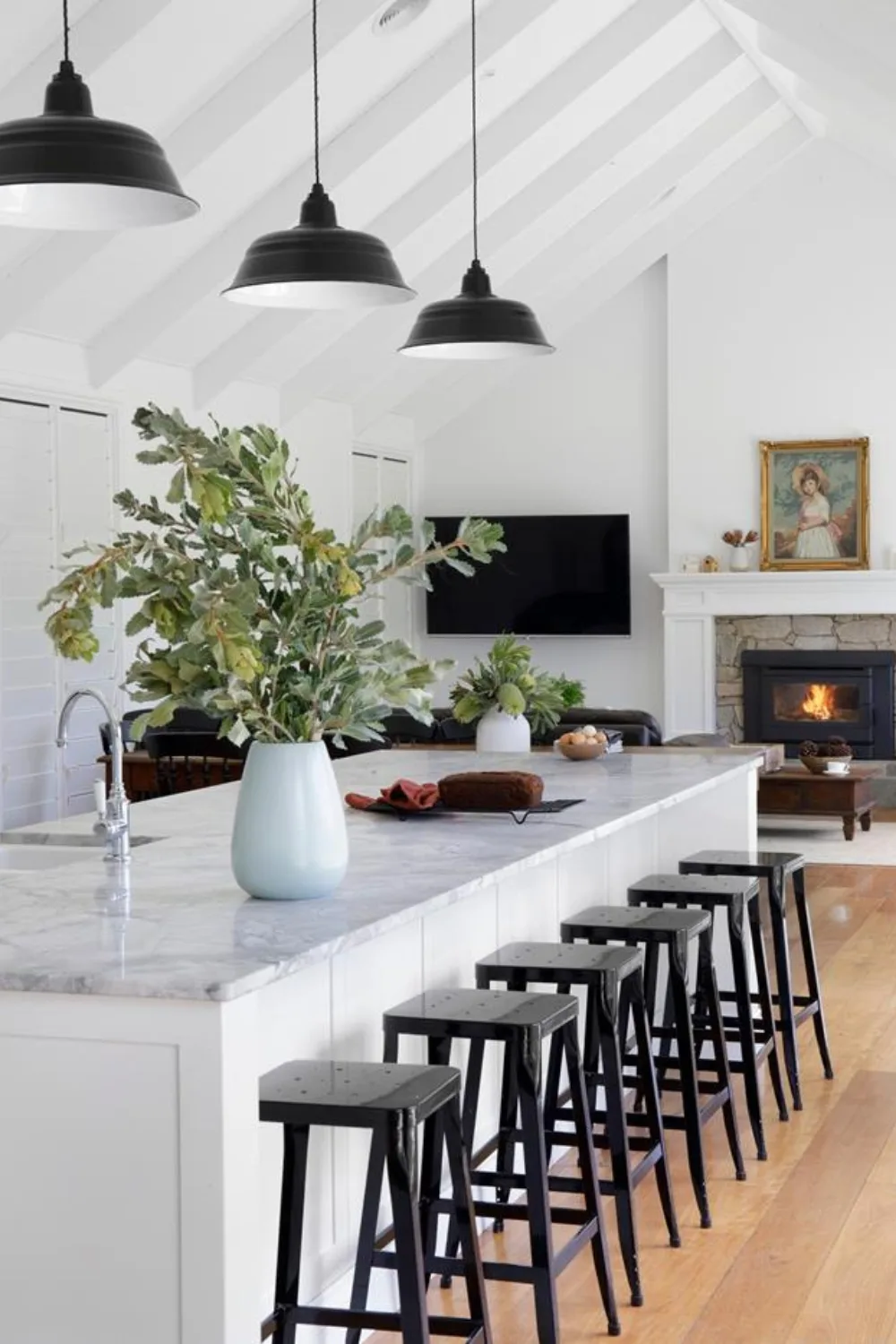 Modern farmhouse kitchen island bench